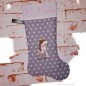 Preview: Nikolausstiefel Rentier Stofffarbe altrosa Name grau